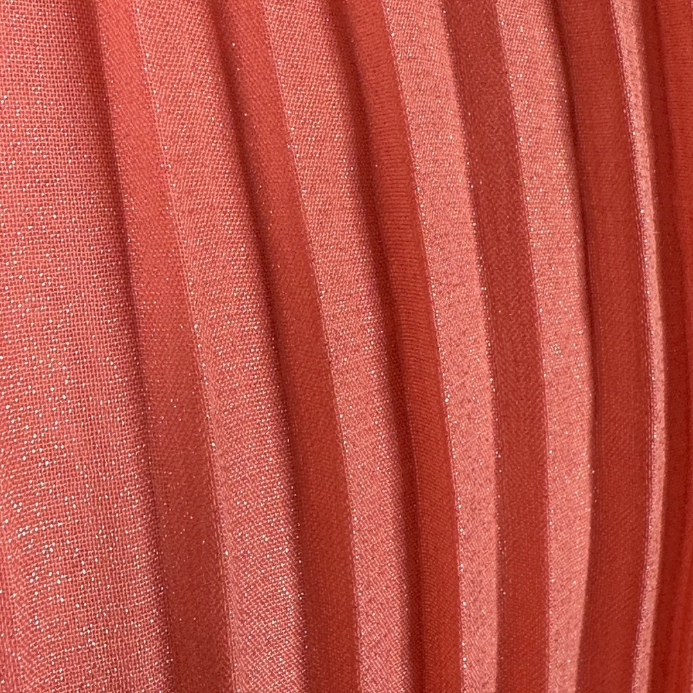 Nanette Lepore Iridescent Coral Pleated  Smocked Keyhole Close Cocktail Dress 8 - Picture 2 of 12